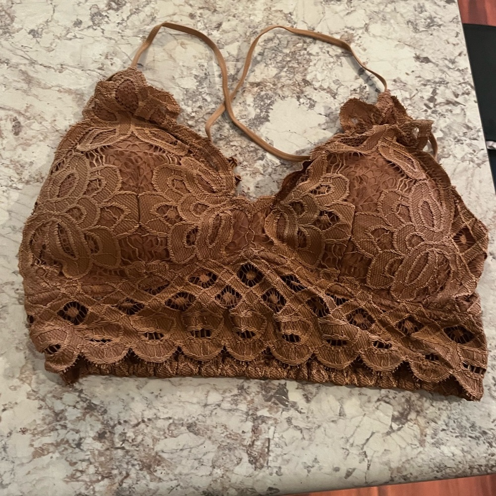 Orange lace bralette